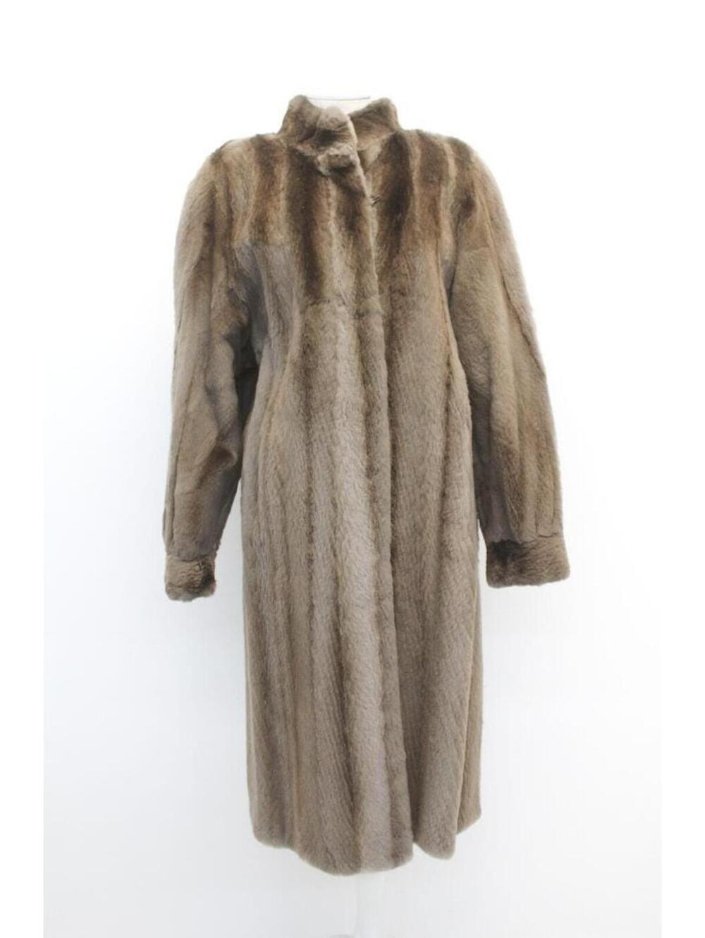 Excellent Brown Sheared Raccoon Racoon Fur Coat Women Woman Size 6 Small